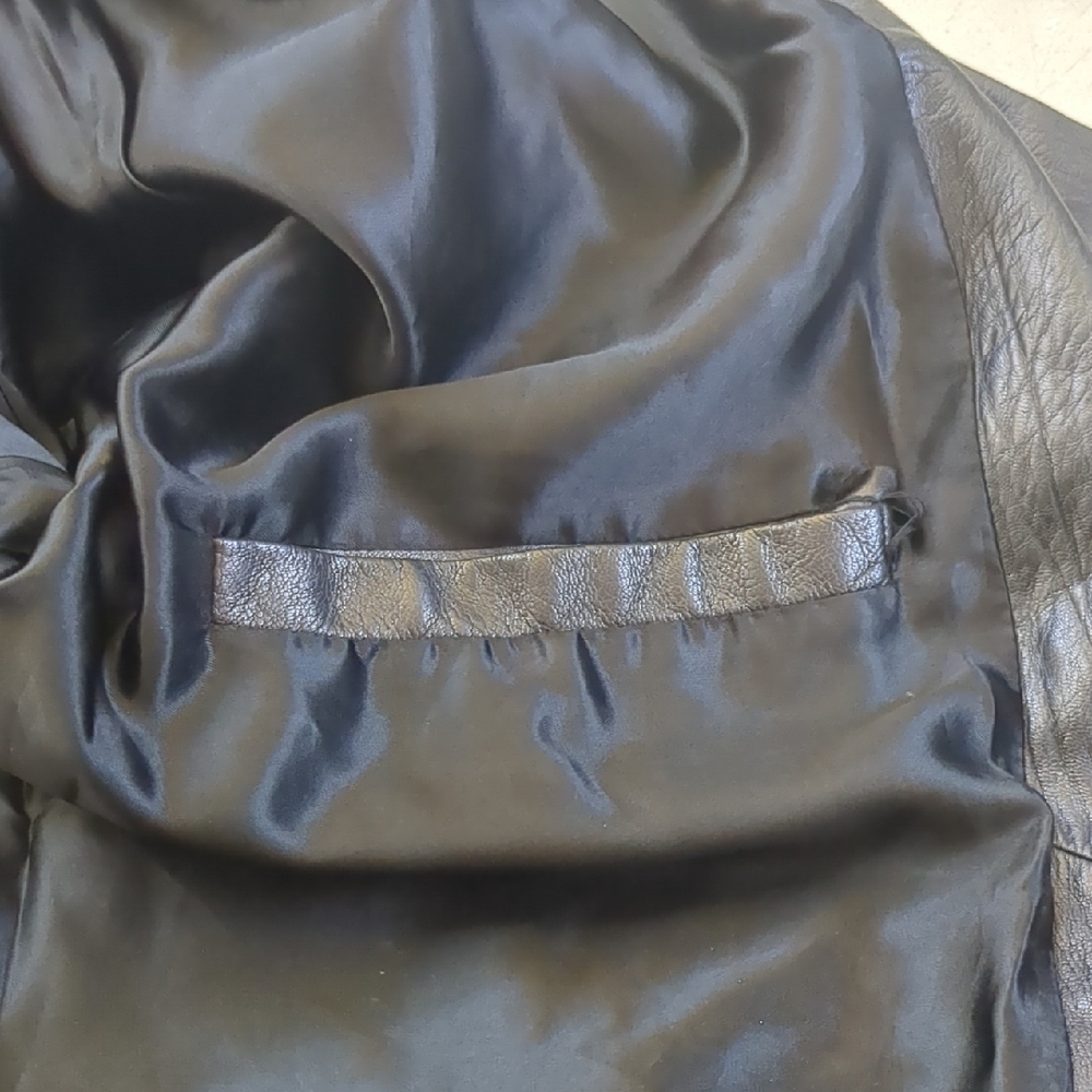 Men's Charcoal Leather Trench Coat - Picture 8 of 8